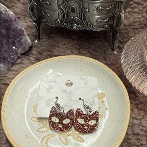 Glittery Cat Earrings